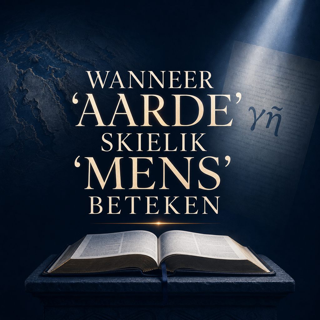 Wanneer 'aarde' skielik 'mens' beteken - Bybelse beoordeling
