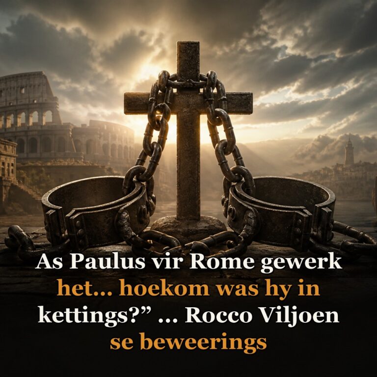 As Paulus vir Rome gewerk het… hoekom was hy in kettings?” ️... Rocco Viljoen se beweerings