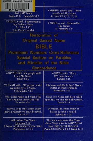Blue cover of the Restoration of Original Sacred Name Bible